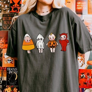 Halloween Kewpie Doll Oversized Tshirt Trick or Treat Costume Comfort Colors Shirt Candy Corn Ghost Pumpkin Devil Kewpie Shirt