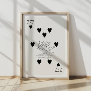 Spielkarte Engel Zahl 777 Druck Sofortiger digitaler Download Druck Engel Zahl 777 Wandkunst