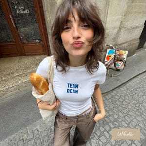 Team Dean Micro Rib Baby Tee Briar U Baby Tee Hockey Romance Booktok Shirt Off Campus Merch
