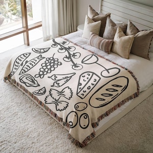 italian summer woven blanket sardine olive italian mercato picnic blanket