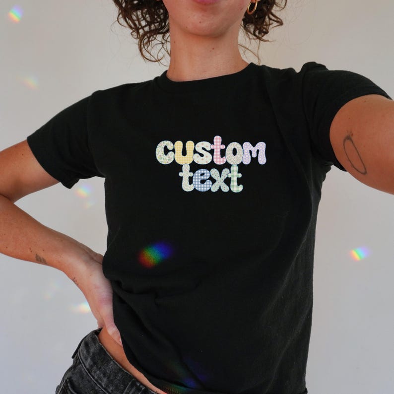 Custom Coquette Sorority Baby Tee College Merch Shirt Personalized Cutecore Matching Sister Gift image 4