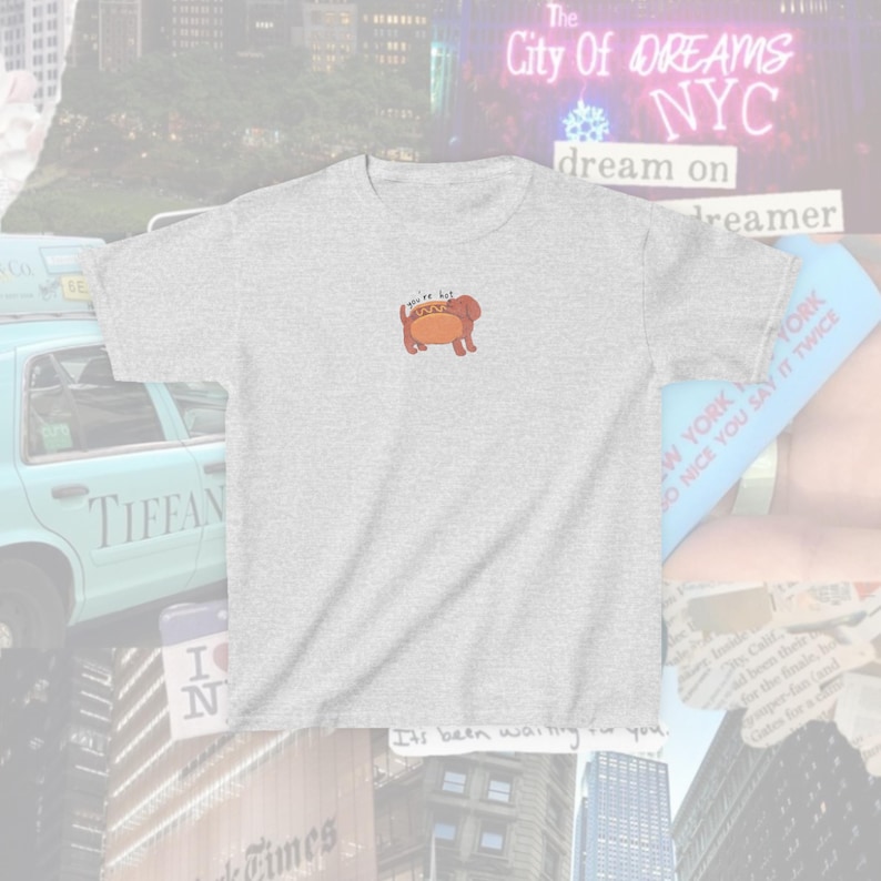 flirty hot dog you're hot baby tee