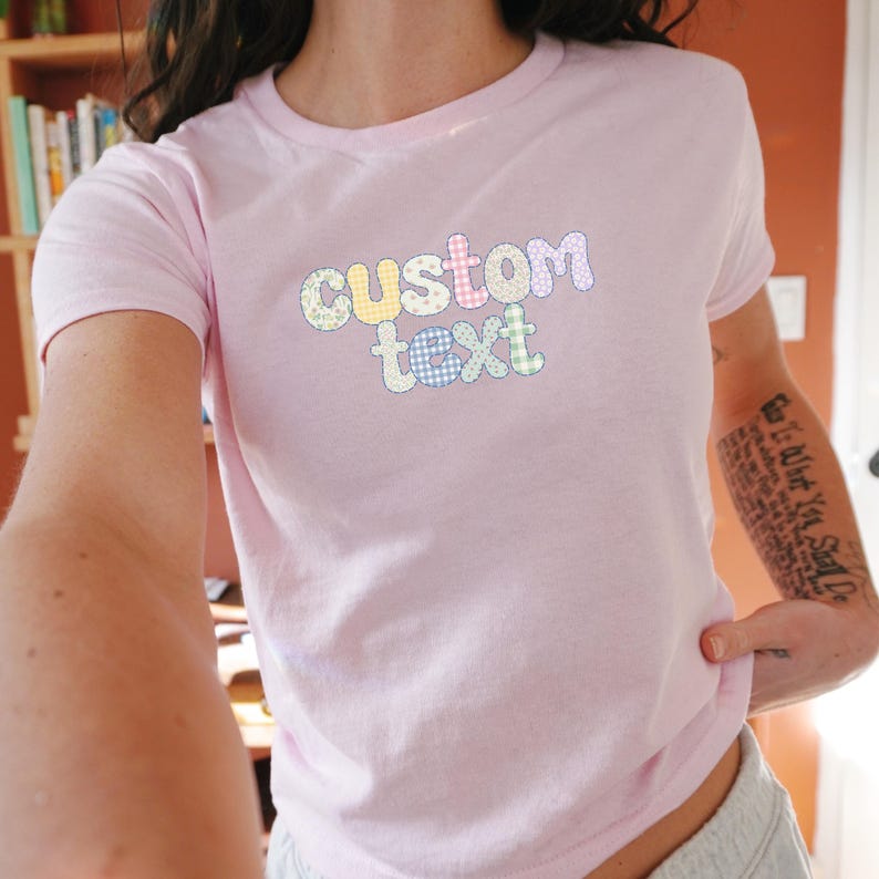 Custom Coquette Sorority Baby Tee College Merch Shirt Personalized Cutecore Matching Sister Gift image 3