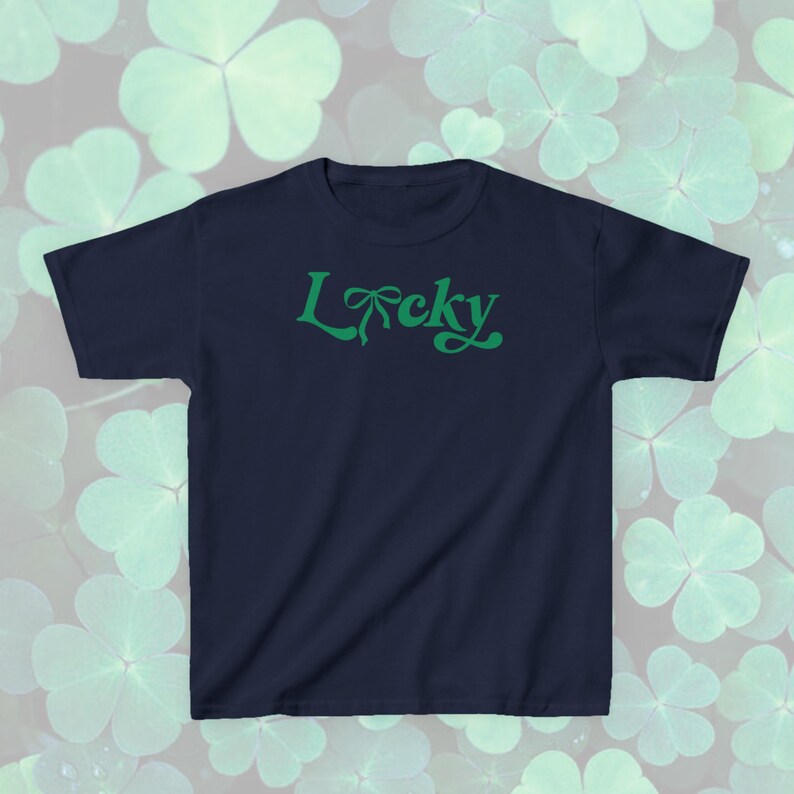 lucky green coquette bow st patricks day baby tee