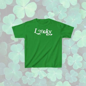 lucky green coquette bow st patricks day baby tee