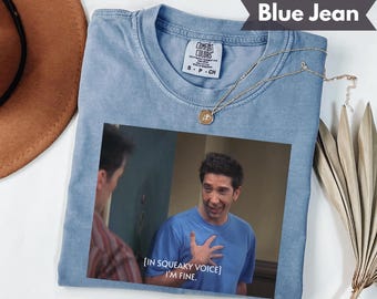 Ross Geller I'm Fine Shirt Comfort Colors Oversized Friends Merch 90s Sitcom Shirt