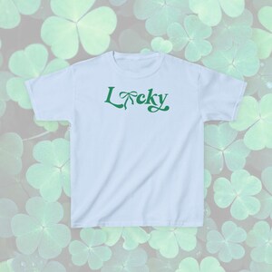 lucky green coquette bow st patricks day baby tee
