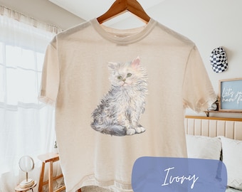 Y2K Coquette Kitten Comfort Colors Boxy Tee Cutecore Trendy Dollette Shirt Y2K Vintage Kitten Top Soft Girl Aesthetic 2000s Balletcore Tee