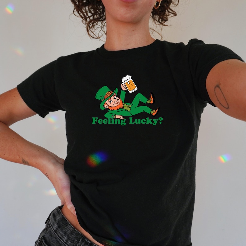 st patricks day leprechaun feeling lucky baby tee
