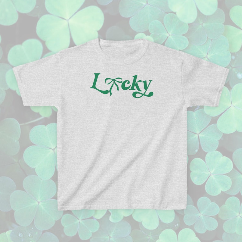 lucky green coquette bow st patricks day baby tee