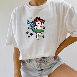Fairy Kewpie Comfort Colors Tshirt Mushroom Kewpie Shirt Cute Vintage Baby Doll Oversized Tshirt Kewpie Doll Tattoo Crewneck Tee