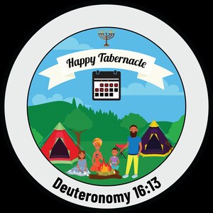 Happy Tabernacle Sticker for Jewish Holy-day