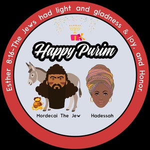 Happy Purim Sticker for Jewish Holy-Days