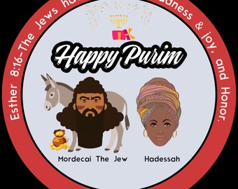 Happy Purim Sticker for Jewish Holy-Days