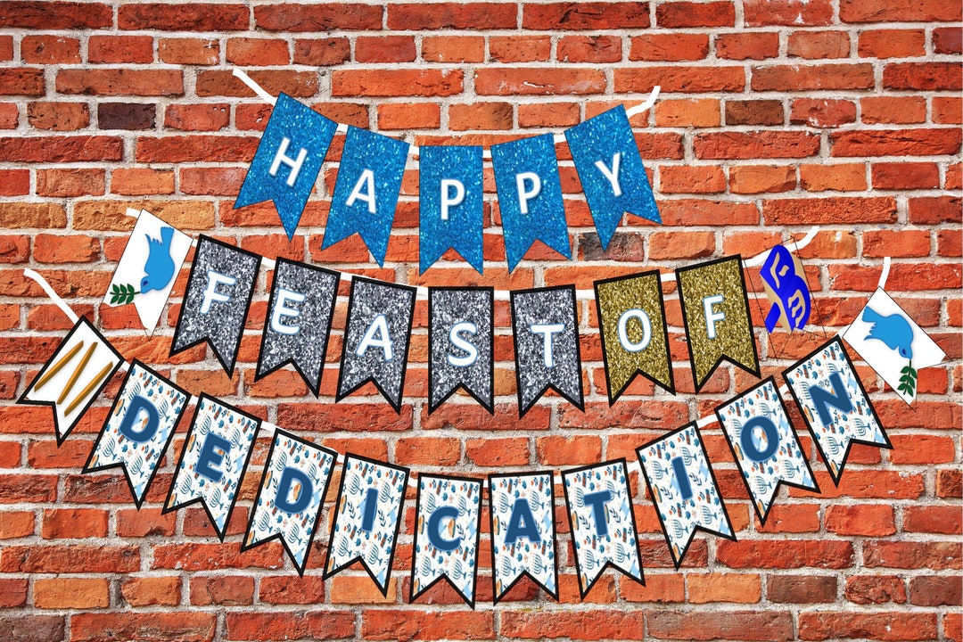 Happy Feast of Dedication Holy Day Celebration Banner DIY Friends
