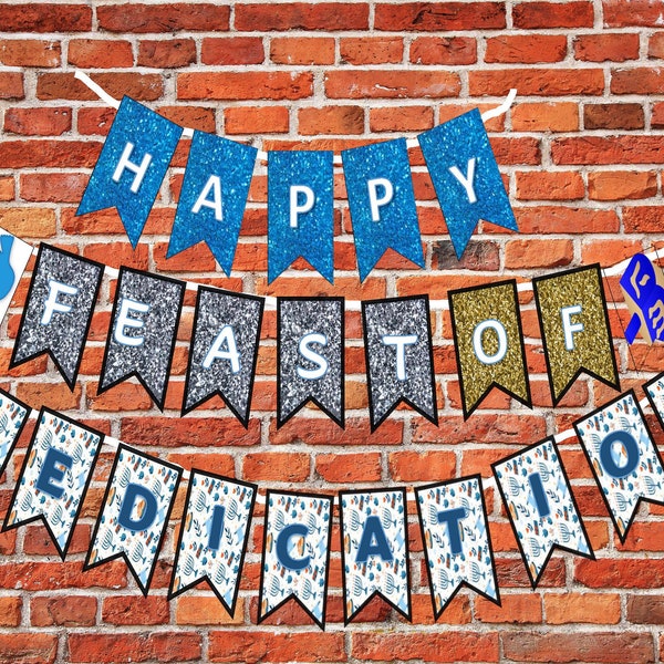Happy Feast of Dedication Holy Day celebration Banner  | DIY friends family party church work office (DIGITAL DOWNLOAD)