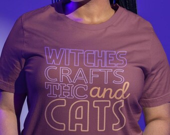 Witchy Cannabis Lover Comfort Colors Tee: Vintage-Inspired Pigment Dye Unisex Pagan Mystical Apparel