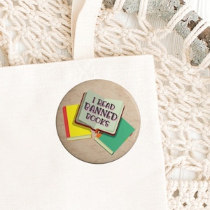 I Read Banned Books Pinback Button Badge