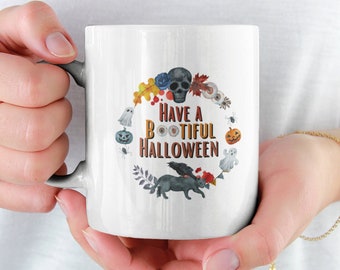 Weicher Goth Halloween-Becher, gruselige Saison Keramik Kaffeetasse