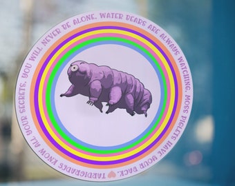 Pegatina de Tardígrado, oso de agua, regalo de microbiólogo, pegatina transparente para exteriores, calcomanía científica
