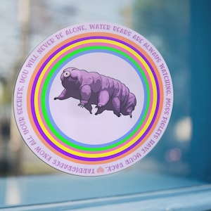Tardigrade Sticker Water Bear Microbiologist Gift Transparent Outdoor Sticker Science Decal