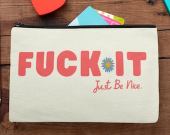 Funny Sarcastic Makeup Bag, Swear Word Zipper Pouch, Co-Worker Gift