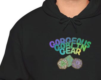 Gorgeous Goblin Gear Hoodie | Rainbow Gradient Dice Design