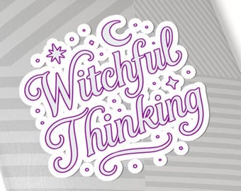 Vintage Witch Sticker: Spooky Halloween Magick Decal, Wiccan Altar Decor