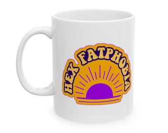 Hex Fatphobia Ceramic Mug: Retro Witchy Coffee Cup (11oz 15oz)
