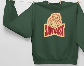 Santaist Crewneck Sweatshirt - Funny Retro Christmas Gift
