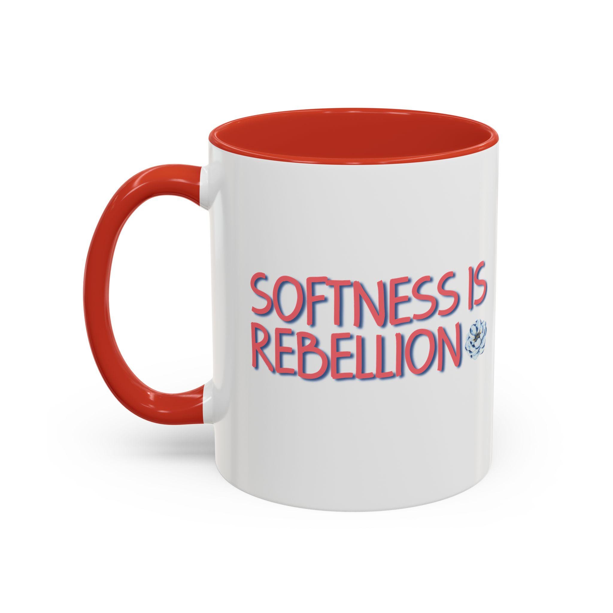 Be Rebellious Be Squishy, Kindness is Rebellion, Two Tone Accent Coffee Mug 11oz