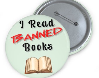 Speld met verboden boeken, bibliothecariscadeau, badge boekenliefhebber