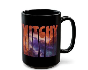 Witchy Galaxy Mug: Cosmic Witch Coffee Cup, Wiccan Decor