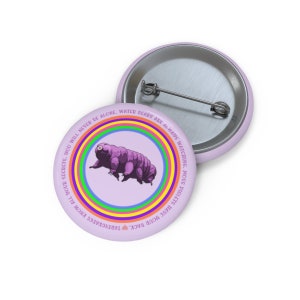 Tardigrade Pin Water Bear Microbiologist Gift Pinback Buttons Science Badge Three Sizes