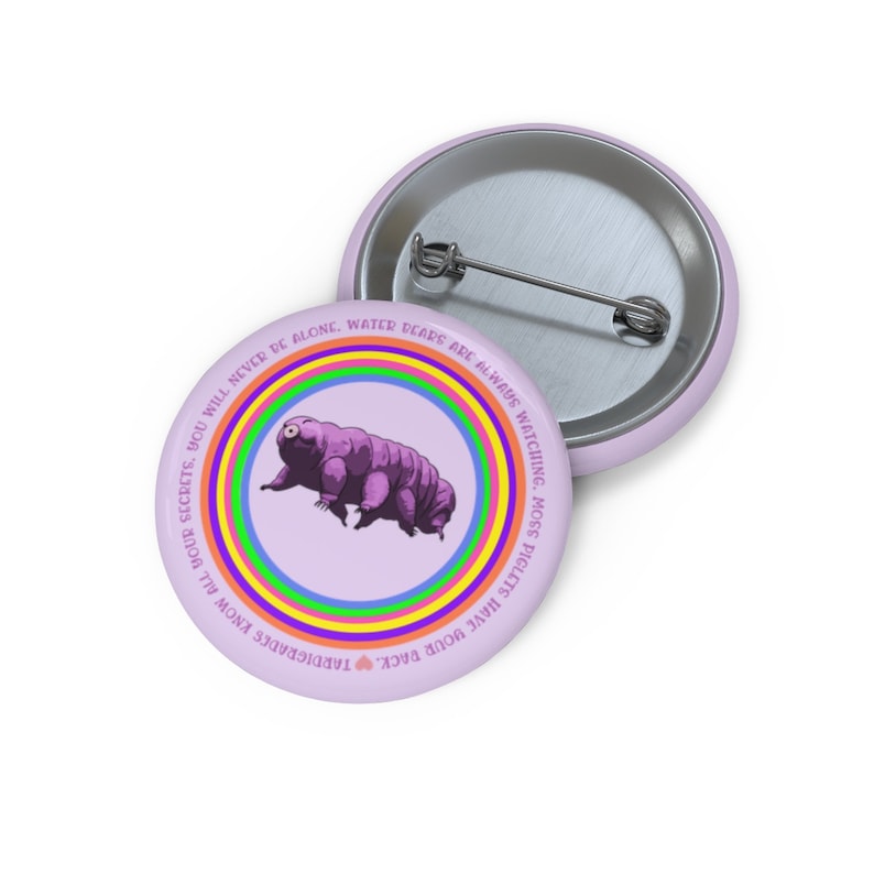 Tardigrade Pin Water Bear Microbiologist Gift Pinback Buttons Science Badge Three Sizes