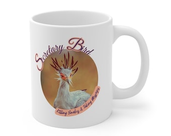 Secretary Bird Coffee Mug: Killing Snakes & Taking Messages