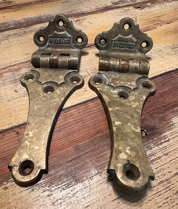 Vintage Brass Ice Box Hinges set Etsy