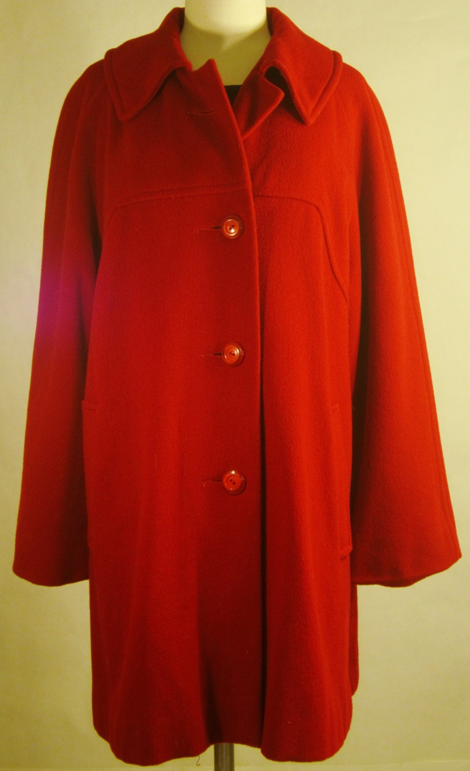 1950s Vintage Red Lipstick Wool Overcoat. Perfect Color for | Etsy
