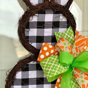 Bunny door hanger,Easter door hanger,spring door hanger,bunny grapevine wreath,farmhouse bunny,Easter wall decor,bunny wreath,bunny decor image 4