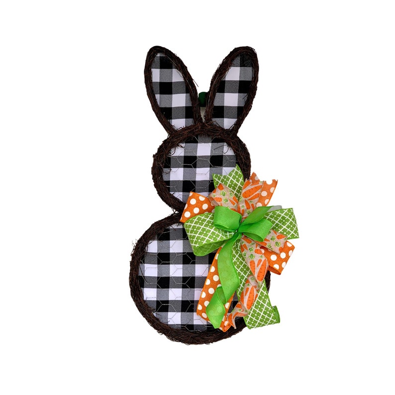 Bunny door hanger,Easter door hanger,spring door hanger,bunny grapevine wreath,farmhouse bunny,Easter wall decor,bunny wreath,bunny decor image 1