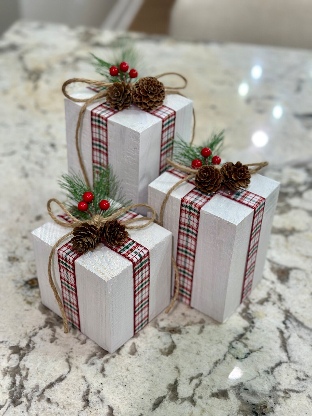 Wooden Present Set,block Present Set,wood Gift Set,christmas Present ...