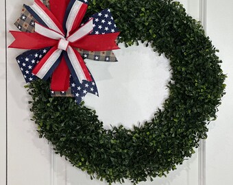 Bow for wreath,patriotic wreath bow,wreath attachment,door hanger bow,lantern bow,bow for front door wreath,patriotic lantern bow,star bow