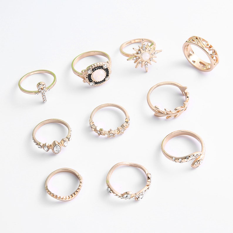10 Piece Unique Rings Stacking Rings Snake Rings for Women - Etsy