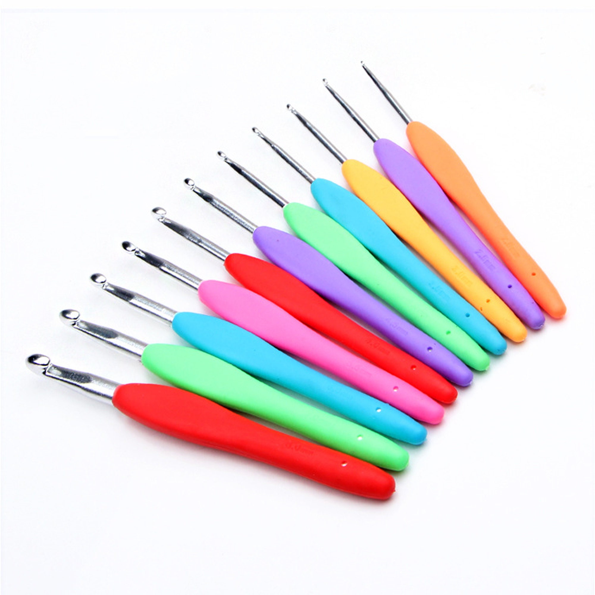 Rubber Handle Crochet Hook Set 2.010.0mm Crochet Hook Set Etsy