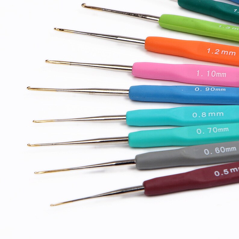 Rubber Handle Crochet Hook Set 0.51.9mm Crochet Hook Set Etsy