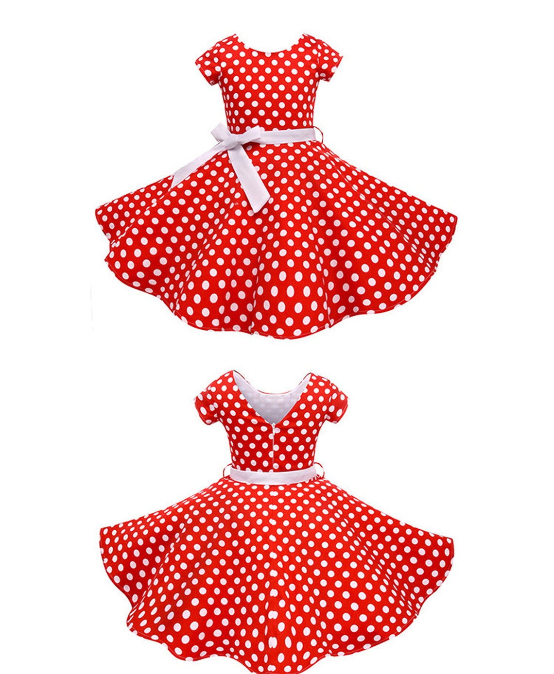 Toddler Girls Polka Dot Ruffle Trim Belted Dress Toddler Etsy