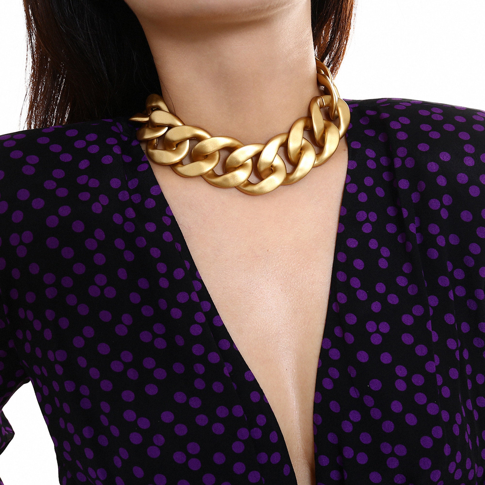 Chunky Polished Twisted Curb Link Chain Collar Choker Necklace Etsy