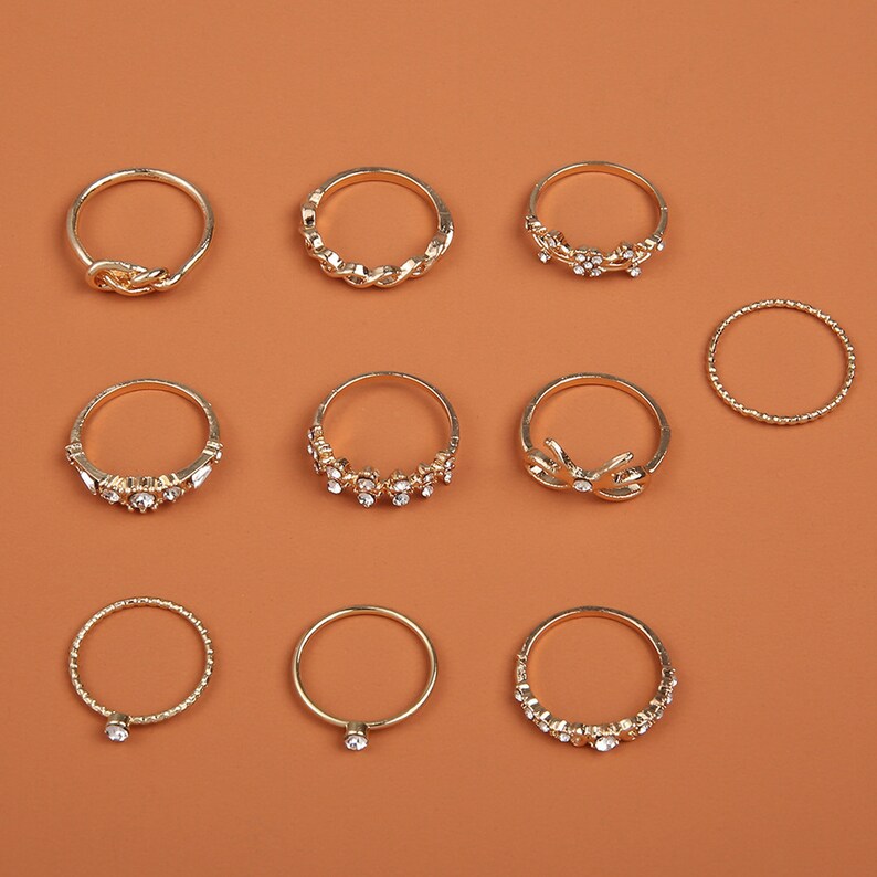 10 Piece Unique Rings Stacking Rings Filigree Butterfly Rings Etsy