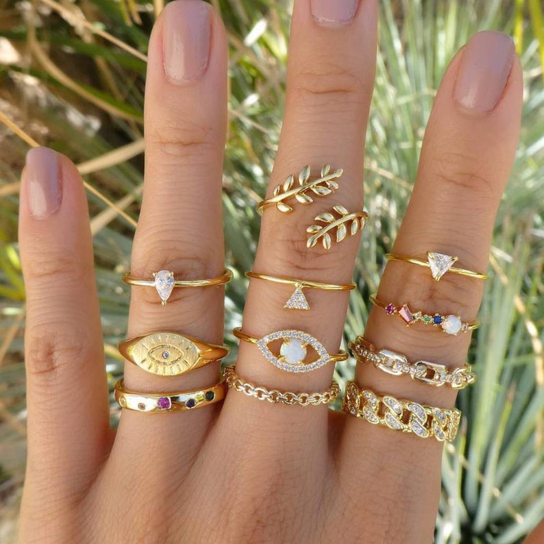 11 Piece Unique Rings Vintage Boho Ring Set Bohemian Ring Set Etsy