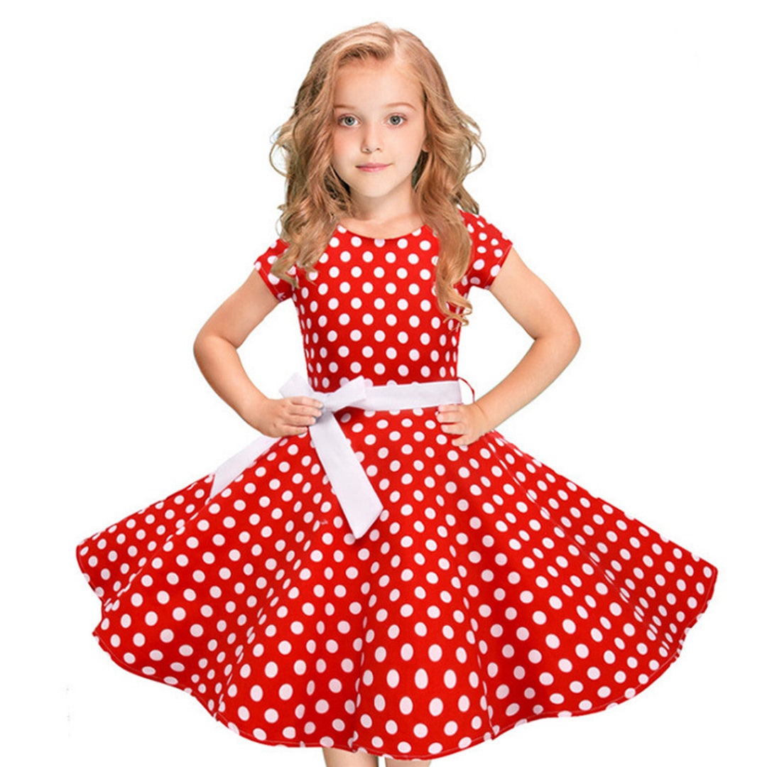 Toddler Girls Polka Dot Ruffle Trim Belted Dress Toddler - Etsy